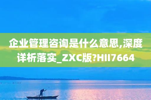 企业管理咨询是什么意思,深度详析落实_ZXC版?HII7664