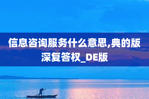 信息咨询服务什么意思,典的版深复答权_DE版