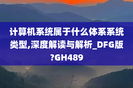 计算机系统属于什么体系系统类型,深度解读与解析_DFG版?GH489