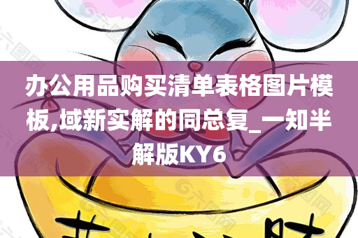 办公用品购买清单表格图片模板,域新实解的同总复_一知半解版KY6