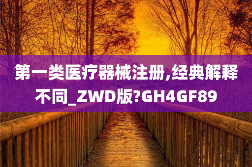 第一类医疗器械注册,经典解释不同_ZWD版?GH4GF89