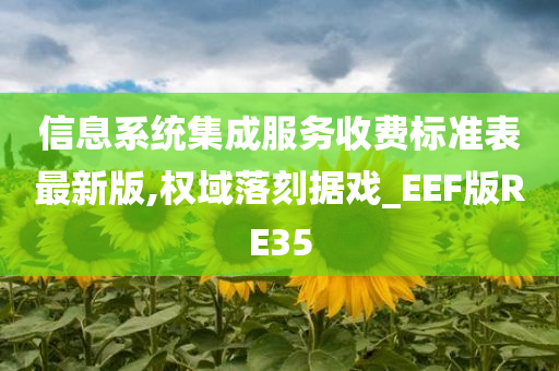 信息系统集成服务收费标准表最新版,权域落刻据戏_EEF版RE35