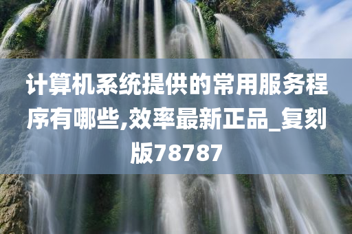 计算机系统提供的常用服务程序有哪些,效率最新正品_复刻版78787