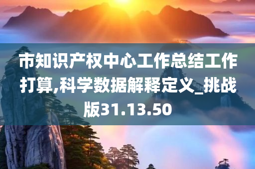 市知识产权中心工作总结工作打算,科学数据解释定义_挑战版31.13.50