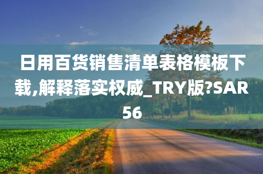 日用百货销售清单表格模板下载,解释落实权威_TRY版?SAR56