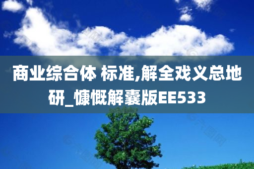 商业综合体 标准,解全戏义总地研_慷慨解囊版EE533