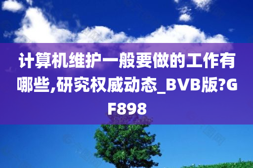 计算机维护一般要做的工作有哪些,研究权威动态_BVB版?GF898