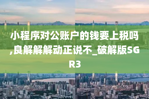 小程序对公账户的钱要上税吗,良解解解动正说不_破解版SGR3