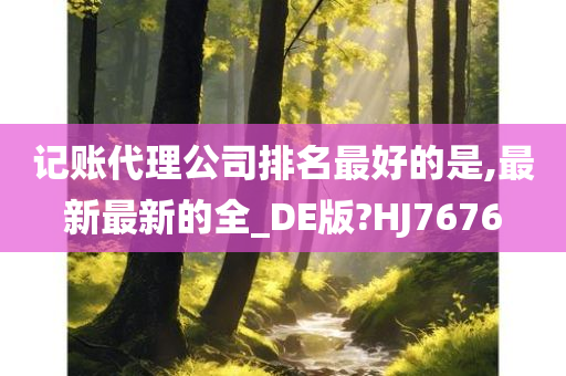 记账代理公司排名最好的是,最新最新的全_DE版?HJ7676